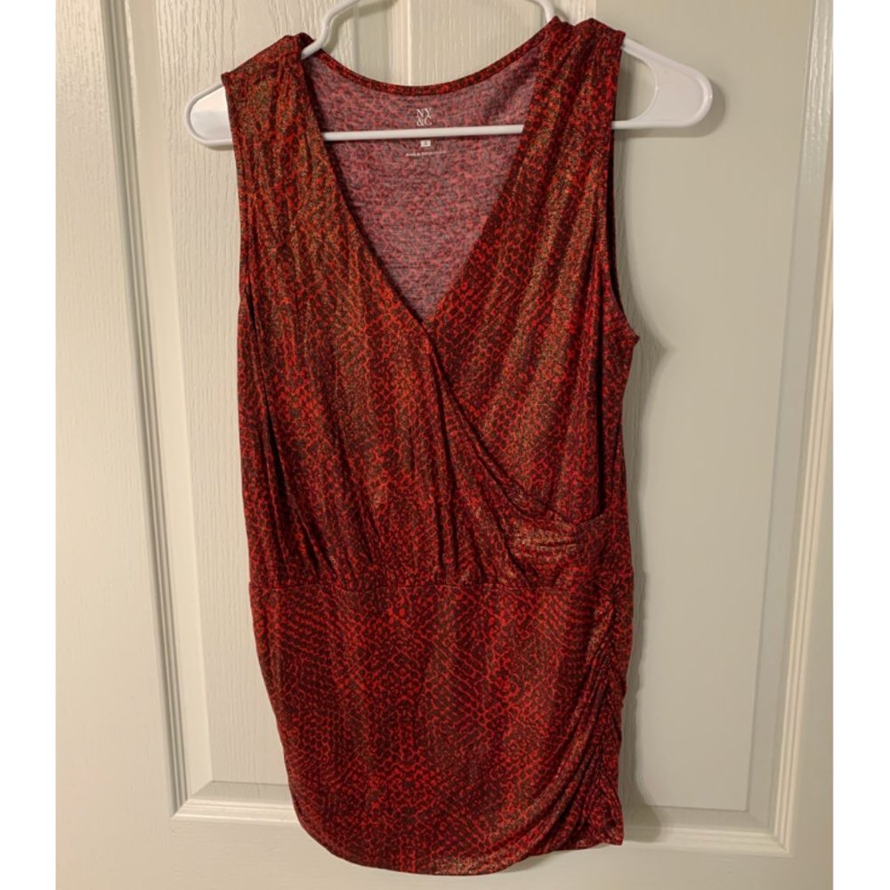 Red Snakeskin Top NY&C, Size Small